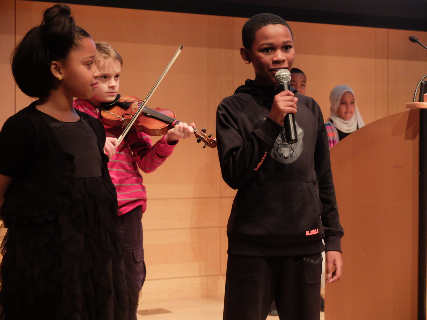 Students from E. M. Stanton Elementary present.