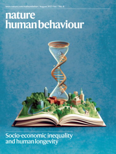 Cover of Nature Human Behaviour, Vol. 7 No. 8, August 2023.