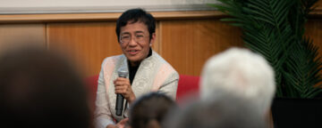 Maria Ressa delivering 2022 Annenberg Lecture