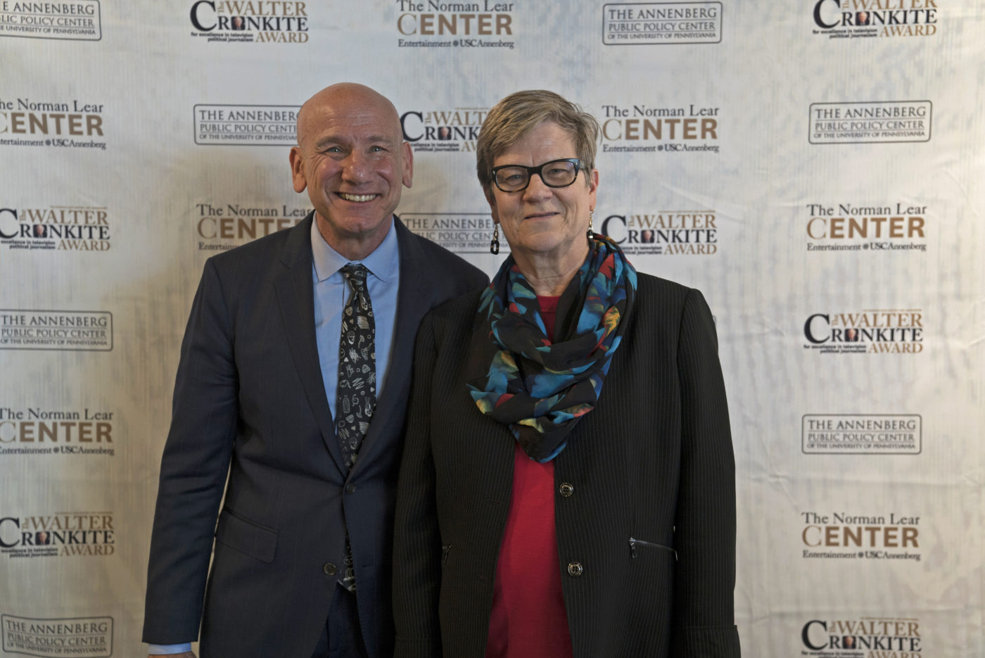 USC Annenberg professor and Lear Center Director Marty Kaplan, with Kathleen Hall Jamieson.