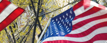 U.S. flags.