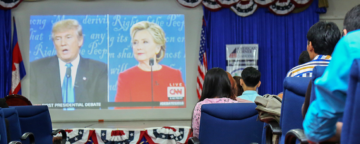 An audience watches the first presidential debate on Sept. 25, 2016. Credit: U.S. Embasy in Phnom Penh, Cambodia/Un Yarat.