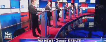 Candidates at the FOX News and Google GOP Debate on January 28, 2016.