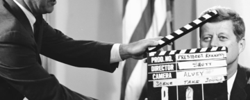 JFK tapes a voting PSA. Credit: White House Photographs/Cecil W. Stoughton; via John F. Kennedy Presidential Library and Museum.