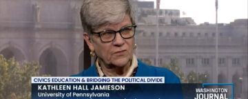 Kathleen Hall Jamieson discusses civics on C-SPAN's "Washington Journal"