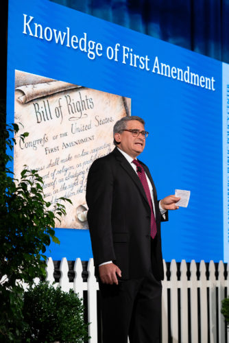 Ken Winneg talks about civics education at the U.S. Chamber of Commerce's Civics Forward event.