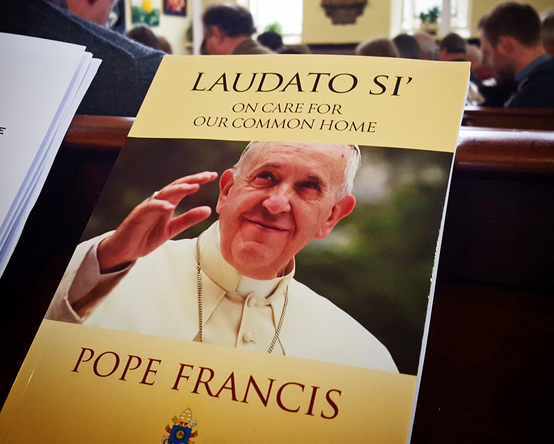 A copy of Pope Francis' encyclical Laudato Si'. Credit: John Bergström-Allen.