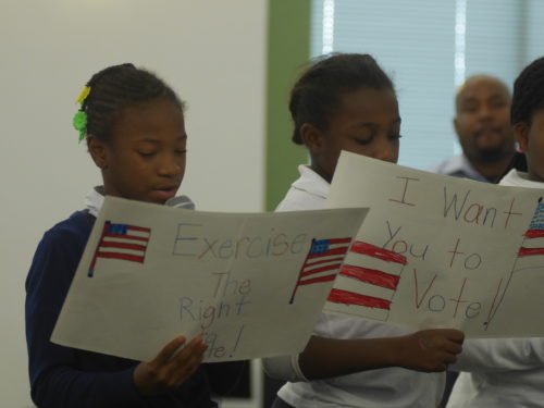 Wesley Ewing's fourth-grade class at Julia Ward Howe School.