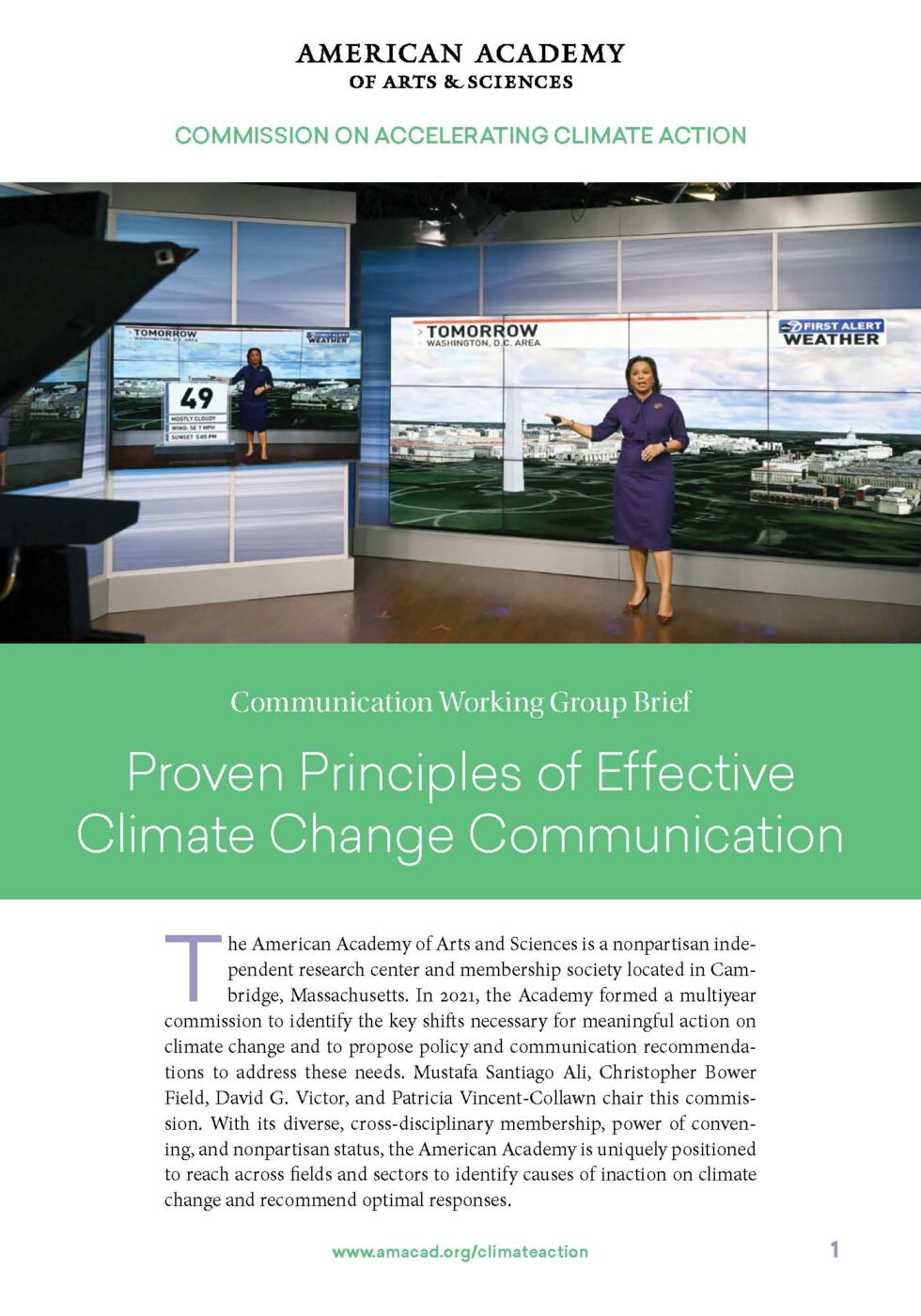 Cover of Climate Communication Principles brief