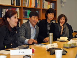 Journalists (from left) Yi Lina, Du Feijin, Gao Xiaohong and Zhan Liping visiting APPC.