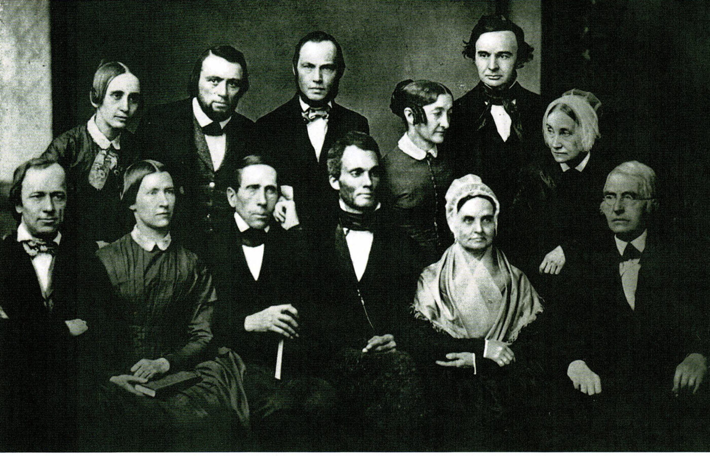 Photo of Robert Purvis and other members of the Board of the Pennsylvania Antislavery Society, 1851.