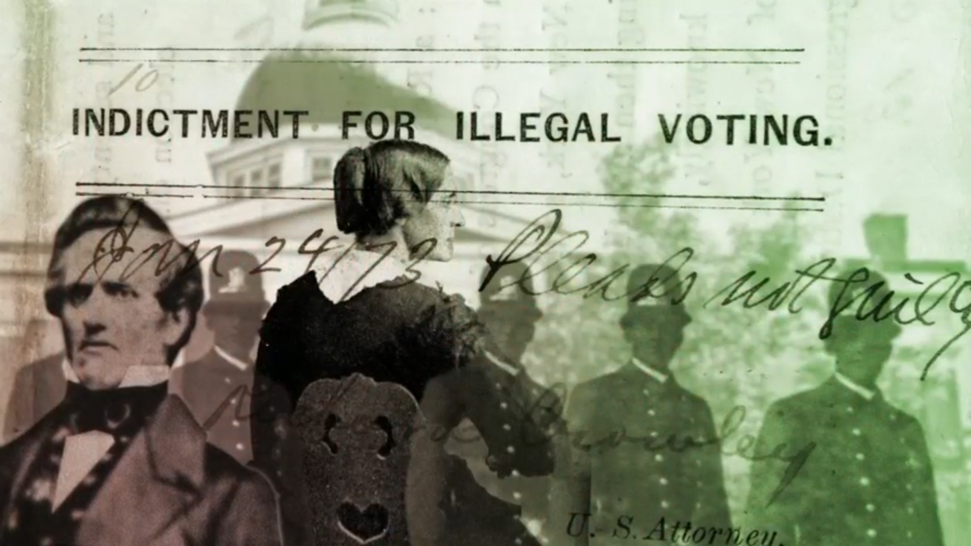 Susan B. Anthony was arrested and indicted after voting in 1872. She argued unsuccessfully she had that right under the 14th Amendment.. From "The 19th Amendment: A Woman's Right to Vote."