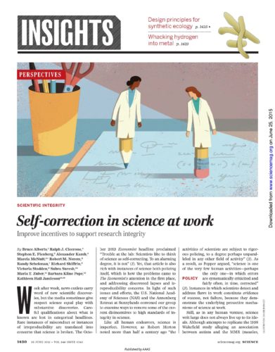 The article Self-correction in science at work