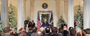 Trump talks tax reform in the White House Grand Foyer. Credit: The White House.