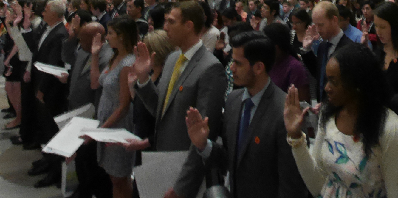 Naturalization ceremony at the National Archives, Washington, D.C. 2014.