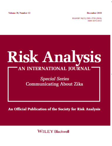 Cover of special issue of Risk Analysis on "Communicating About Zika," December 2018