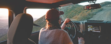 Teen driver behind the wheel of a car.