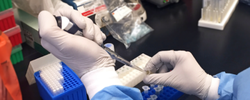 A Zika virus researcher at the NIAID Vaccine Research Center pipets samples. Credit: NIAID.